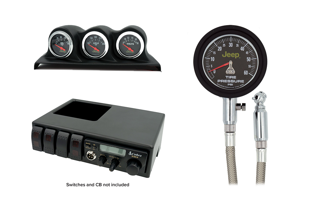 NEW JEEP JK GAUGE PANEL, JL CB RADIO/SWITCH PANEL AND TIRE PRESSURE
